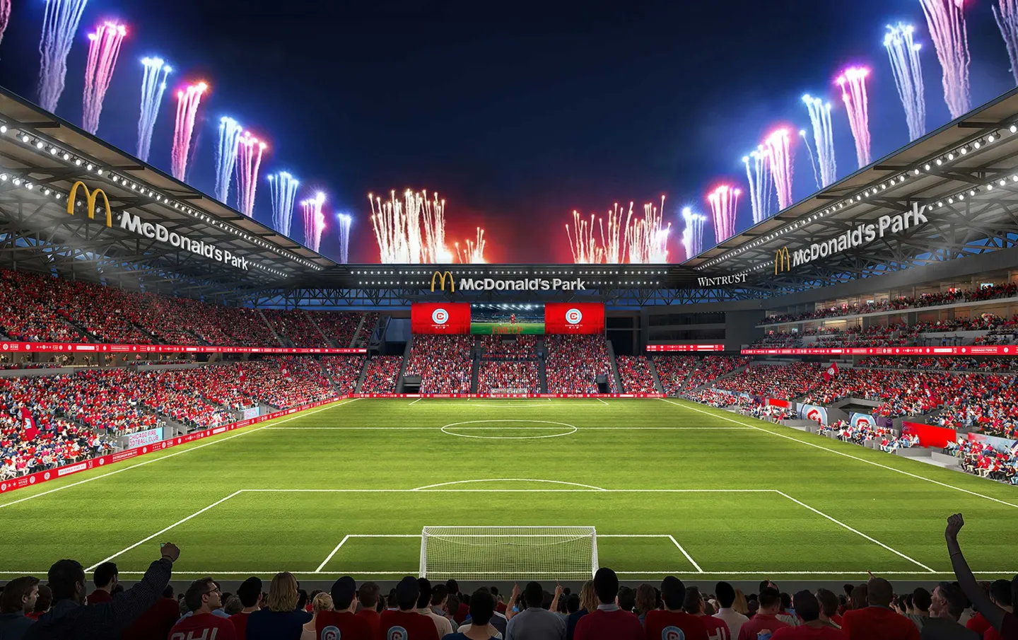 Chicago Fire FC new stadium rendering at The 78